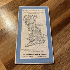 WARWICKSHIRE Bartholomew Revised Contoured Half In Map Sheet 19 Paper 1954