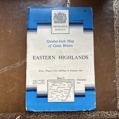 EASTERN HIGHLANDS 1962 Ordnance Survey Quarter Inch Map Sheet 5 colour map