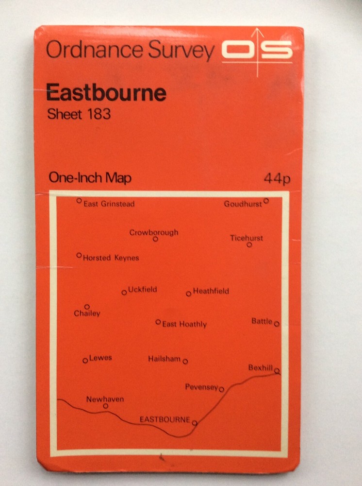 Vintage Ordnance Survey Map No. 183 Eastbourne