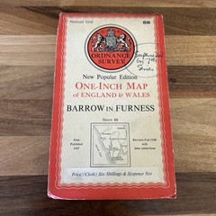 BARROW IN FURNESS Sheet 88 1947 CLOTH Sixth Edition Ordnance Survey 1 Inch