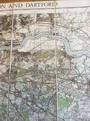 1935 Ordnance Survey One Inch Fifth Edition Cloth Map 115 S.E London & Dartford