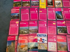 40 Ordnance Survey OS Landranger Maps UK Great Britain Bundle Pink Modern Old