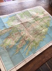 Vintage Bartholomews Cloth Backed Map Of Cork & Killarney Ireland #4