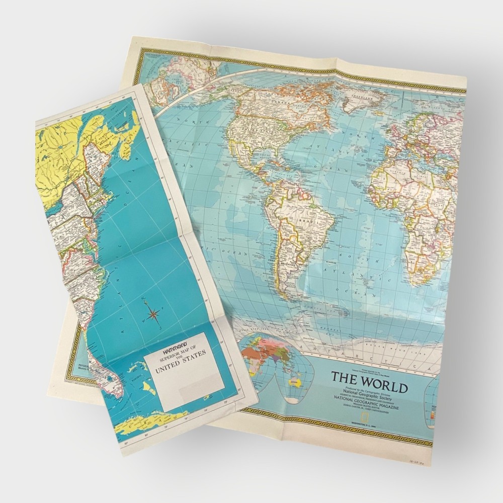 Vintage National Geographic and Hammond Maps of the United States and World