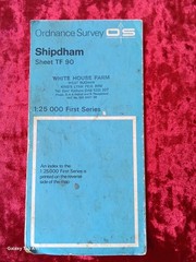Vintage Ordnance Survey Map Shipdham TF90 Norfolk 1:25,000 First Series 1960s
