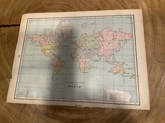 1895 Peoples Family Atlas Maps Spain, Portugal , 2nd Side Iceland & World Map