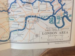 Vintage Fold Out Wall Map of England Stanford’s Inland cruising for Large Craft