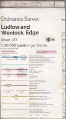 Ordnance Survey 1:50,000 Landranger Series Sheet 137 Ludlow and Wenlock Edge