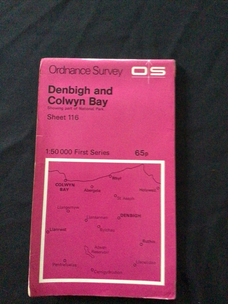 MAP – Ordnance Survey 1:50 1st Series 1974 -Denbigh & Colwyn Bay #116 – (8708)
