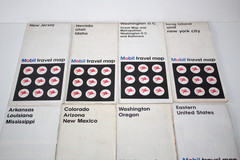 Vintage 1966s -1970’s Mobil Pocket Road Maps – 8 Maps