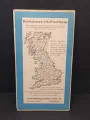Vintage Road Map, Great Britain Bartholomew’s Revised Cardigan – Sheet 17