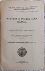 1916 Soil Survey Of Columbia County Arkansas Clarence Lounsebury & E B Deeter