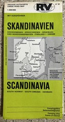 VTG RV MAP SCANDINAVIA SOUTH NORWAY SWEDEN DENMARK NO 91 LARGE ROAD 1:800000