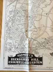 Vintage Barnett’s Street Plan With Index Of Buckhurst Hill, Chigwell & Loughton