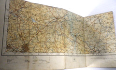 Ordnance Survey Road Map of Derby, Nottingham & Leicester 1914