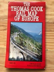 Thomas Cook Rail Map of Europe 1991-92 folded map