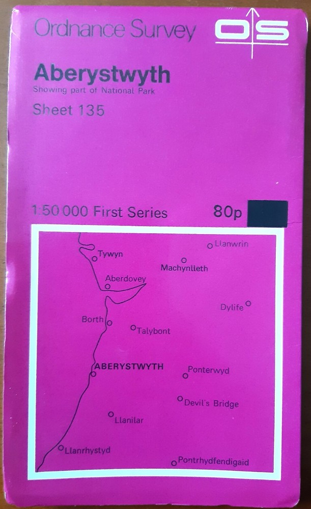 Ordnance Survey – 1:50000 1st Srs Sheet 135 – Aberystwyth – 1974