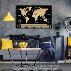 Detailed Extra Large Scratch Off World Map – Luxury Travel Decor & Tracker