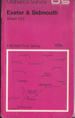 Ordnance Survey 1:50,000 Map First Series Sheet 192 Exeter & Sidmouth