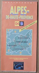 IGN Département/Routière cartes/map 04 Alpes-de-Haute-Provence 1:125K (ref2936)