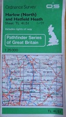 Harlow (North), Hatfield Hth. Pathfinder 1097. TL 41/51. OS 2.5inch Vintage Map.