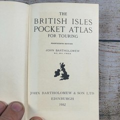 British Isles Pocket Atlas John Bartholomew 1952 Fourteenth Edition Maps Green