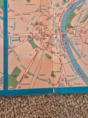 Vintage German Folded Road Map Esso 1962