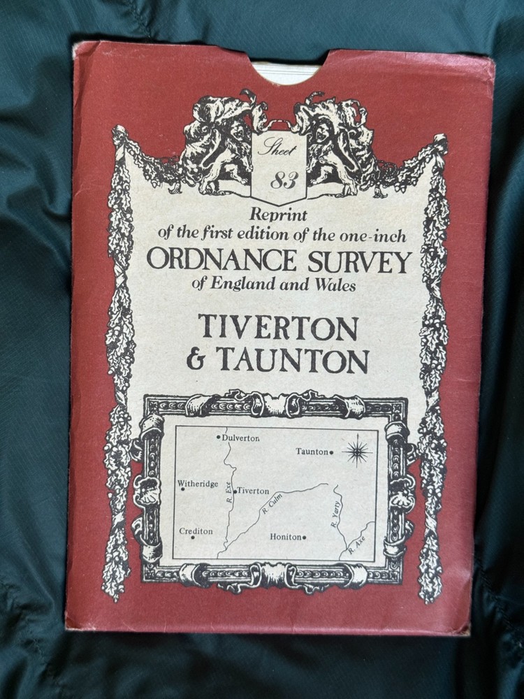 David & Charles,OS Sheet Map, 1st Edition, 1 Inch Reprint, Tiverton & T &, No 83