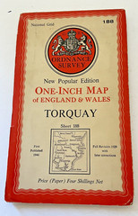 Ordnance Survey- TORQUAY – New Popular Edition – 1946 – 1″ Paper – Sheet 188