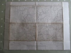 VINTAGE OS MAP OF LICKFOLD AREA SUSSEX 1914 EDITION – SIX INCHES TO ONE MILE