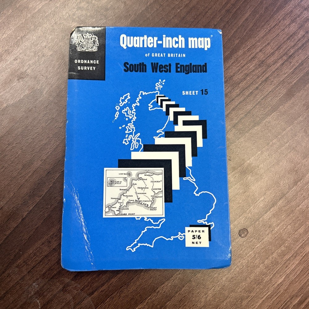 SOUTH WEST ENGLAND 1966 Paper Ordnance Survey Quarter Inch Map Sheet 15 Devon