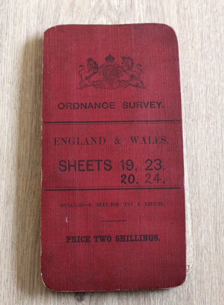 Vintage 1905 Ordnance Survey England & Wales Sheet 19 23 20 24 Cloth Backed Map