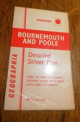 Geographia Bournemouth & Poole Street Plan folded map circa 1950s/60s