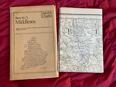 David & Charles, OS Map ,1st Edition,1 Inch Reprint, Middlesex. No:71