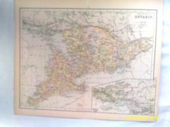 Antique Map. PROVINCE of ONTARIO. c1900. VG.