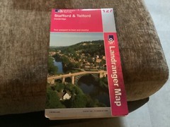 OS Ordnance Survey Landranger Map Sheet 127 Stafford & Telford area – 1988