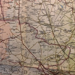 FENLAND Bartholomew Revised Contoured Half Inch Map sheet 25 Paper 1962 Boston