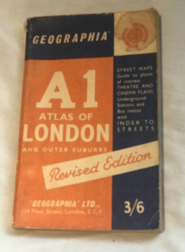 Vintage Geographia A1 Atlas Of London & Outer Suburbs 1950s 1960s map