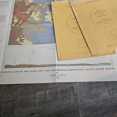 USGS Geologic Maps of Rapid City West & East Quadrangle Pennington County 1969 +