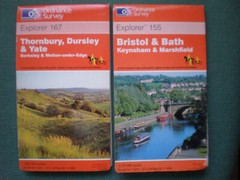 X2, 155 167 BRISTOL THORNBURY DURSLEY BATH LOT EXPLORER ORDNANCE SURVEY MAPS OS