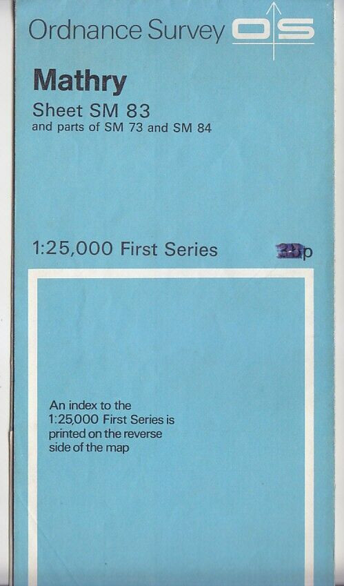 Ordnance Survey (OS) 1:25,000 First Series Map Sheet SM 83 Mathry