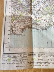 1946 Ordnance Survey One Inch Popular Edition Map 177 Taunton And Lyme Regis