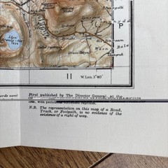 Ordnance Survey 1″ Tourist Map of Snowdon & district – 1930s on cloth
