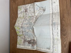 OS Ordnance Survey 1″ New Popular Edition sheet 181 Chichester – 1945 on cloth