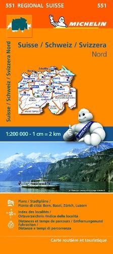 Suisse Nord – Michelin Regional Map 551: Map (M… by Michelin Sheet map, folded
