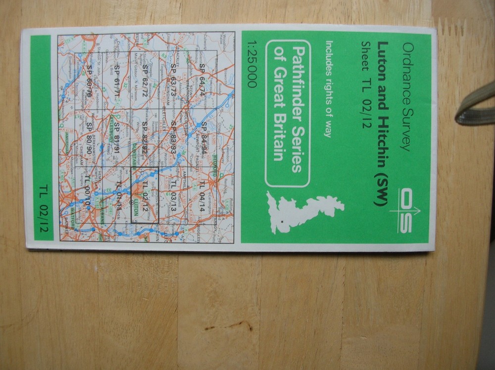 Pathfinder OS Map 1983 SHT TL02/12 Luton & Hitchin IN EXC CONDITION