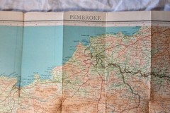 PEMBROKE WALES – Bartholomew’s Half Inch CLOTH MAP Sheet 11