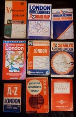 Lot of 9 Vintage Geographer’s/Geographica Fold Out Road Maps of LONDON.