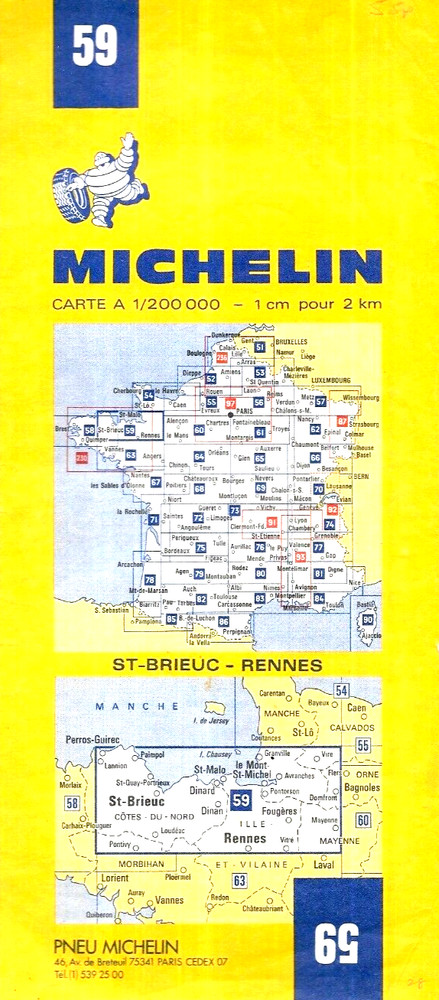 ST BRIEUC – RENNES: No.59 by Michelin Maps