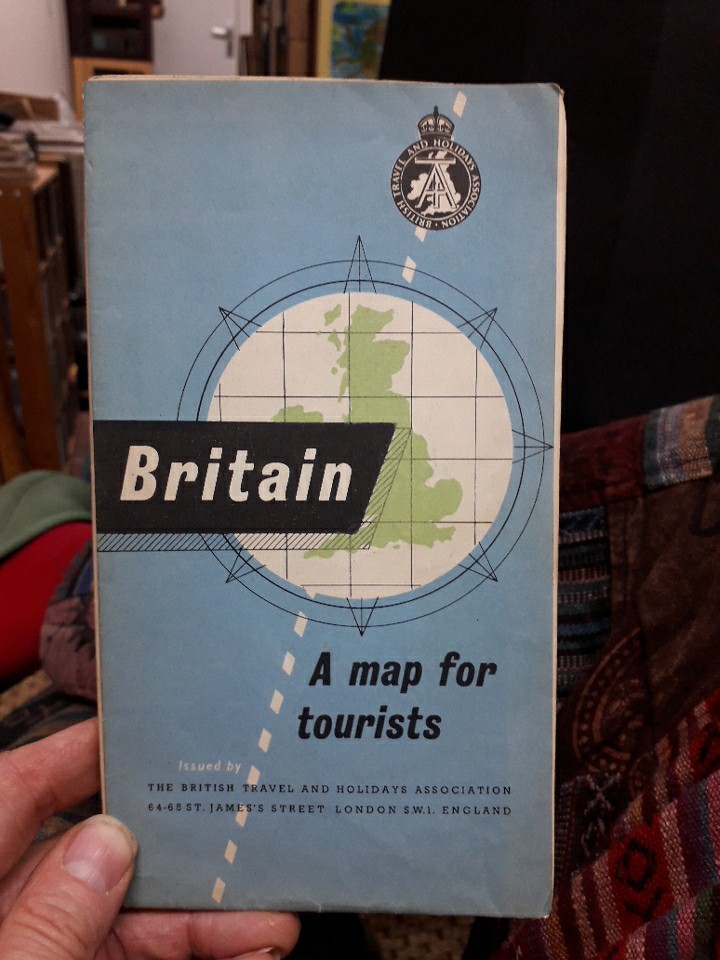 BRITAIN A MAP FOR TOURISTS . Issued By The British Travel Assoc. 1960’s